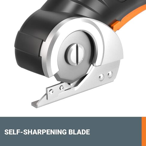 Worx ZipSnip Cordless Electric Scissors, Cardboard Cutter, Electric Box Cutter 4V, Rotary Cutter Value Pack for Cardboard, Fabric, Plastic and Packages, with Storage Box and Additional Blade, WX082L.2 in Kuwait