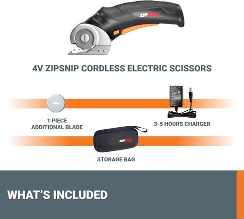 Worx ZipSnip Cordless Electric Scissors, Cardboard Cutter, Electric Box Cutter 4V, Rotary Cutter Value Pack for Cardboard, Fabric, Plastic and Packages, with Storage Box and Additional Blade, WX082L.2 in Kuwait