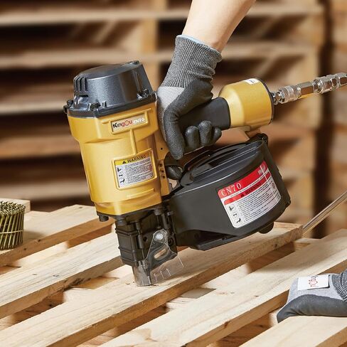 Kingou CN70 Coil Siding Nailer Decking Nailer Accepts 1-3/4-Inch to 2-3/4-Inch Nails with 1/4 NPT Air Connector 225-300pcs Load Capacity Coil Nailer Coil Nail Gun for Wooden Box Packing in Saudi Arabia