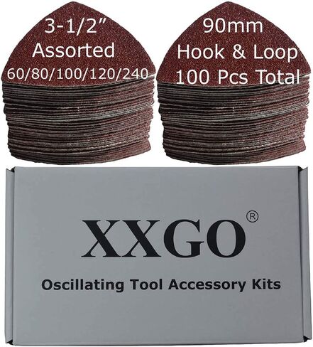 XXGO 100 Pcs 60 Grits 3-1/2 Inch 90mm Triangle Multitool Sanding Paper XG902060 in Saudi Arabia