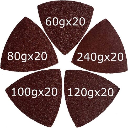 XXGO 100 Pcs 60 Grits 3-1/2 Inch 90mm Triangle Multitool Sanding Paper XG902060 in Saudi Arabia