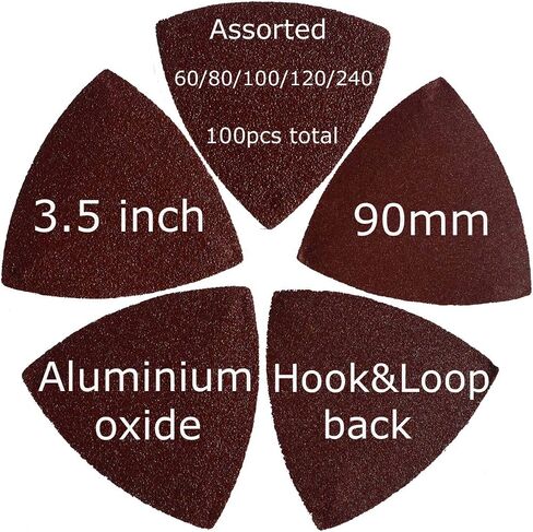 XXGO 100 Pcs 60 Grits 3-1/2 Inch 90mm Triangle Multitool Sanding Paper XG902060 in Saudi Arabia
