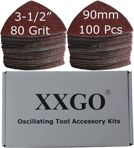 XXGO 100 Pcs 60 Grits 3-1/2 Inch 90mm Triangle Multitool Sanding Paper XG902060 in Saudi Arabia