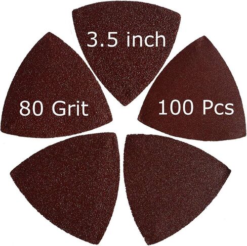 XXGO 100 Pcs 60 Grits 3-1/2 Inch 90mm Triangle Multitool Sanding Paper XG902060 in Saudi Arabia
