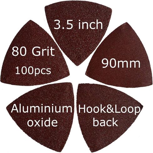 XXGO 100 Pcs 60 Grits 3-1/2 Inch 90mm Triangle Multitool Sanding Paper XG902060 in Saudi Arabia