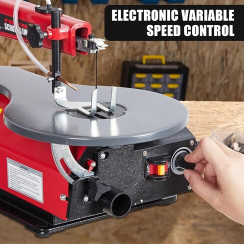 16-Inch Variable Speed Scroll Saw with Extra-Large Adjustable Tilting Table – Ideal for Woodworking Projects and Precision Cuts in Kuwait