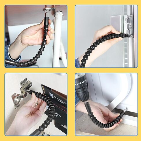 Silver 105 Degree Right Angle Drill Bit Holder, 1/4" Hex Shank Driver and Flexible Angle Extension Bit Kit for Screwdriver & Drill in Saudi Arabia