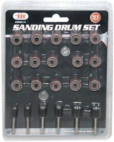 مجموعة سنفرة الطبلة الكبيرة المكونة من 51 قطعة - تناسب Dremel - تتضمن مماسك الأسطوانة المطاطية - 1/2، 3/8 و1/4 بوصة in Kuwait