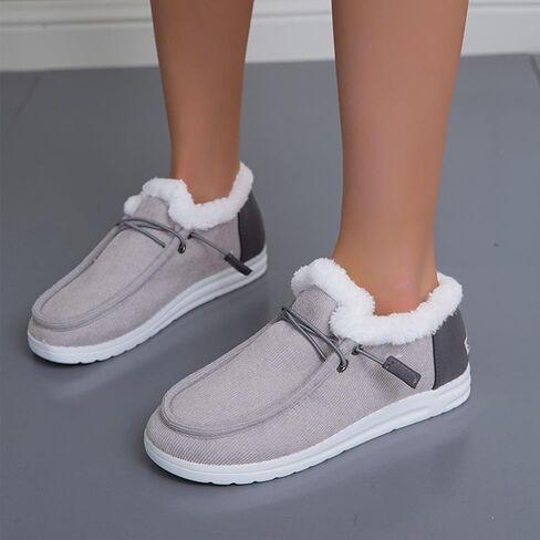 AngryMonkey Women's Winter Warm Wendy Shoes,Comfort Cotton Lined Ankle Lightweight Non-slip Moccasins Canvas Flat Snow Boots in Saudi Arabia