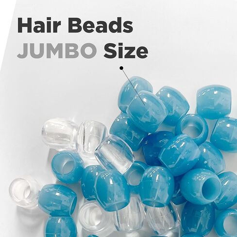 DONNA Glow in The Dark Hair Beads, Beads Jewelry Making Kit DIY Hair Braiding Jumbo Size White in Kuwait