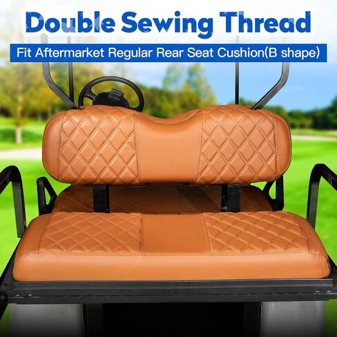 NOKINS 4PCS Golf Cart Diamond Seat Covers Kit, Front and Rear Seat Covers Fits EZGO Freedom TXT-T48 2014+ OEM Ordinary Seat Cushion, Durable Breathable Vinyl (Black&Black Stitching) in Saudi Arabia