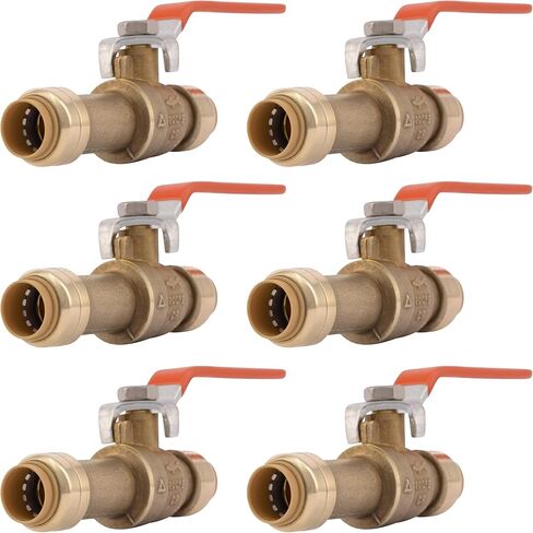 SharkBite 3/4 Inch Slip Ball Valve, Push to Connect Brass Plumbing Fitting, PEX Pipe, Copper, CPVC, PE-RT, HDPE, 24736LF in Saudi Arabia