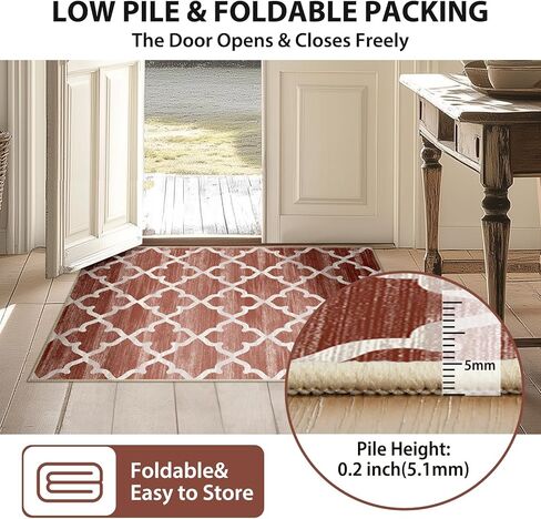 سجاد منطقة 8x10 لغرفة المعيشة قابل للغسل في الغسالة وغير قابل للانزلاق سجاد رمادي مغربي حديث تعريشة لغرفة الطعام وغرفة النوم والمطبخ والمدخل الداخلي وغرفة الغسيل in Kuwait