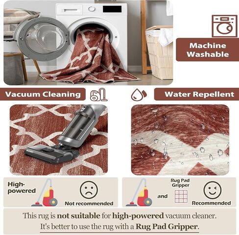 سجاد منطقة 8x10 لغرفة المعيشة قابل للغسل في الغسالة وغير قابل للانزلاق سجاد رمادي مغربي حديث تعريشة لغرفة الطعام وغرفة النوم والمطبخ والمدخل الداخلي وغرفة الغسيل in Kuwait