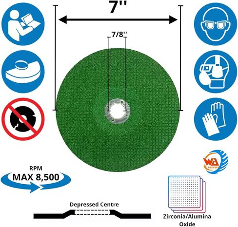 10PACK - 4 1/2"×1/8"×7/8" Flexible Grinding Wheel for Metal, 4 1/2" Diameter, 1/8" Thickness, 7/8" Arbor, Grit 60 Depressed Center Grinding Wheel (Green) (10pcs) in Saudi Arabia