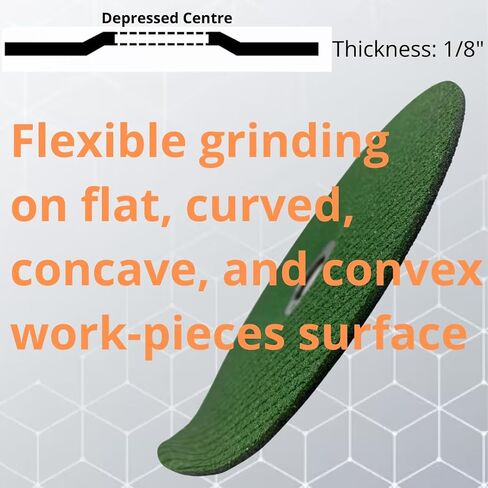 10PACK - 4 1/2"×1/8"×7/8" Flexible Grinding Wheel for Metal, 4 1/2" Diameter, 1/8" Thickness, 7/8" Arbor, Grit 60 Depressed Center Grinding Wheel (Green) (10pcs) in Saudi Arabia