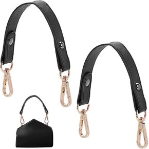 WADORN 2pcs Leather Handbag Handles, 11 Inch Short PU Leather Purse Strap Replacement 0.9 Inch Wide Tote Wallets Top Shoulder Strap Clutch Bag Handle DIY Bag Straps Replacement Accessories, Red