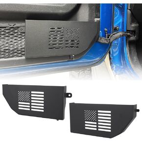 Front Rear Door Storage Pocket Cabinet Metal Door Side Insert Box with US Flag Compatible with Jeep Wrangler JL JLU 4XE Rubicon Sport Sahara Gladiator JT Storage Accessories（4PCS）