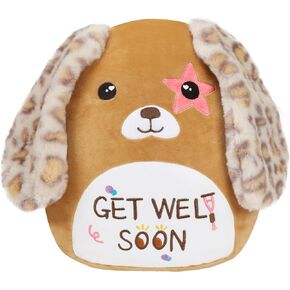 Easfan Get Well Soon Stuffed Cat Plush Pillow, Cozy Black Kitty Snuggle Soft Toy with Rainbow Belly, Gifts or Patients Girls Boys Women Men After Surgery, 12"