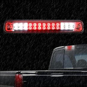LED Third 3rd Brake Light for 1988-2000 Chevy GMC C/K 1500 2500 3500 Center High Mount Stop Light Rear Cargo Lamp Tail Light (Chrome Housing Smoked Lens)