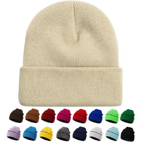 ZOORON 1Pack Unisex Reversible Beanie for Men Women Men's Warm Winter Hats Knit Cuff Beanie Cap,Reversible Double-Side-Wear