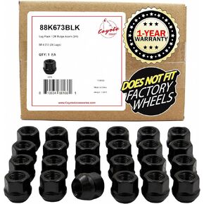 Wheel Accessories Parts 24 Pcs 14mm 2.00 14x2.00 Thread Open End Bulge Acorn 21mm 0.84" Long Lug Nut Zinc 19mm 3/4" Fits 2003-14 Ford Expedition Lincoln Navigator 2004-14 F150