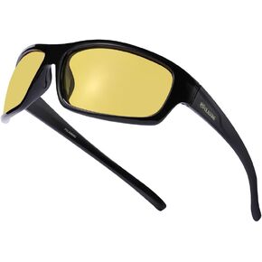 Night Vision Glasses for Men and Women, Driving Eyewear Wrap Around Yellow Lens Nighttime Glasses Goggles 2 Pack