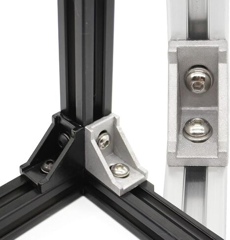 10Sets 10 Series Extrusion Black Brackets 1" x 1" 1010 Aluminum Extrusion Profiles Connector, 10pcs 10 Extruded Corner with Nuts Bolts for 10 Series Extru Profiles Rail in Kuwait