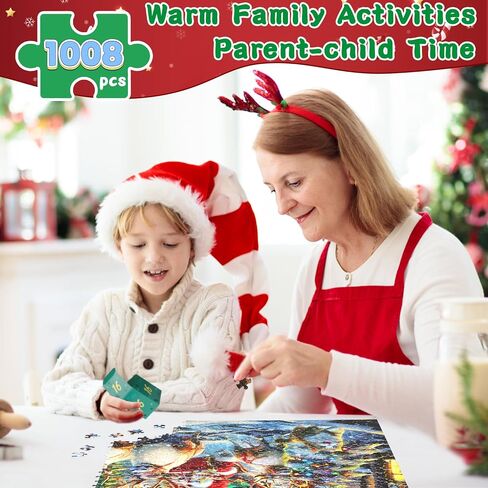 Christmas Puppies Advent Calendar 2024 Jigsaw Puzzle - 24 Boxes Packing 1008 Pieces Holiday Puzzle for Adults and Kids, Christmas Countdown Puzzles Gift Decorations 27.5inx19.7in in Saudi Arabia