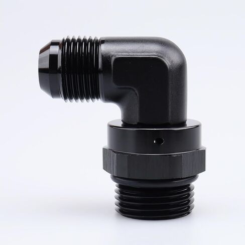 أداء التيار المتردد من الألومنيوم الأسود 90 درجة -6 ذكر مضيئة إلى -8 AN ORB O Ring Port الموضوع 3/4 × 16 محول تركيب دوار in Kuwait