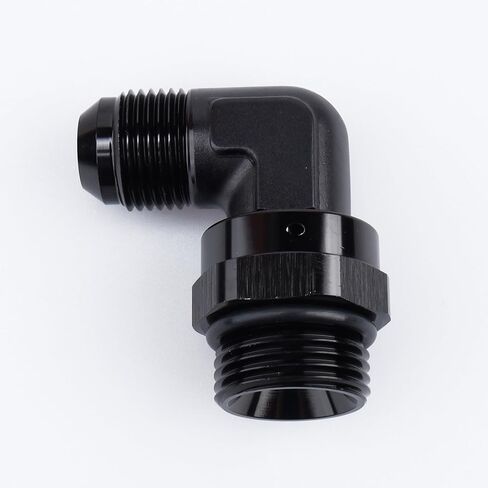 أداء التيار المتردد من الألومنيوم الأسود 90 درجة -6 ذكر مضيئة إلى -8 AN ORB O Ring Port الموضوع 3/4 × 16 محول تركيب دوار in Kuwait