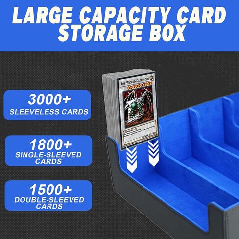 3000+ Trading Card Storage Box, 4 Rows PU Leather Mtg Deck Box With 24 Dividers, 4 Movable Partitions, 1 Marker Pen, Magnetic Closure Card Holder Fits for Magic Game,YuGiOh, TCG & Sport Card(Red) in Saudi Arabia