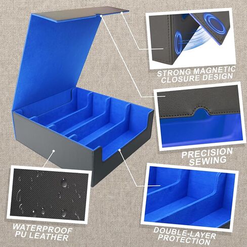 3000+ Trading Card Storage Box, 4 Rows PU Leather Mtg Deck Box With 24 Dividers, 4 Movable Partitions, 1 Marker Pen, Magnetic Closure Card Holder Fits for Magic Game,YuGiOh, TCG & Sport Card(Red) in Saudi Arabia