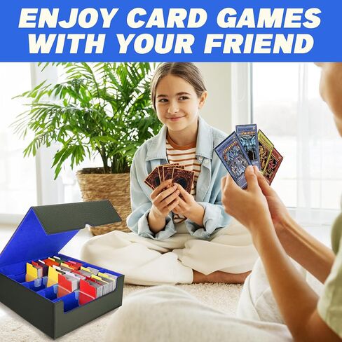 3000+ Trading Card Storage Box, 4 Rows PU Leather Mtg Deck Box With 24 Dividers, 4 Movable Partitions, 1 Marker Pen, Magnetic Closure Card Holder Fits for Magic Game,YuGiOh, TCG & Sport Card(Red) in Saudi Arabia