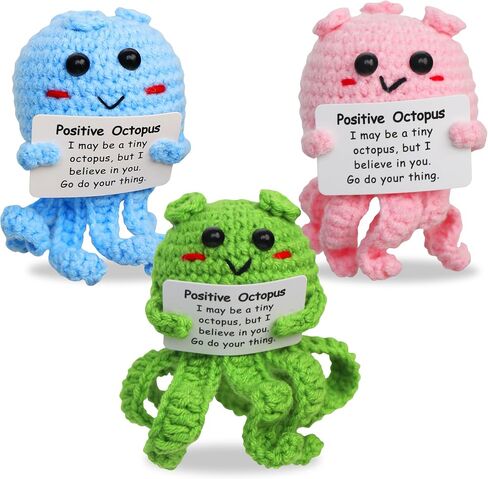 Positive Crochet Succulent Handcrafed Emotional Support Poted Plant Creative Knitting Dolls with Positive Affirmation Card Ideal Gifts for Room Decor Car Home Office in Saudi Arabia