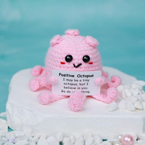 Positive Crochet Succulent Handcrafed Emotional Support Poted Plant Creative Knitting Dolls with Positive Affirmation Card Ideal Gifts for Room Decor Car Home Office in Saudi Arabia
