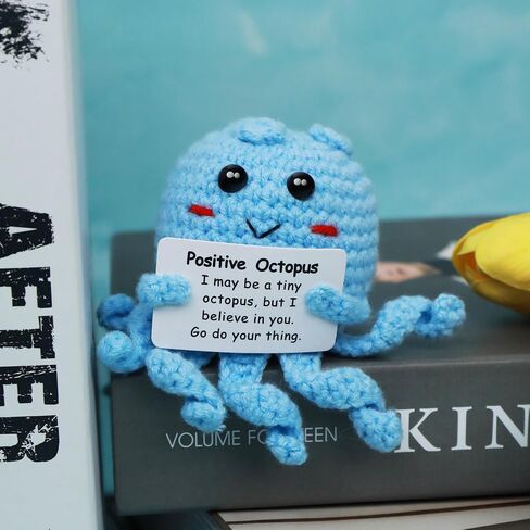 Positive Crochet Succulent Handcrafed Emotional Support Poted Plant Creative Knitting Dolls with Positive Affirmation Card Ideal Gifts for Room Decor Car Home Office in Saudi Arabia