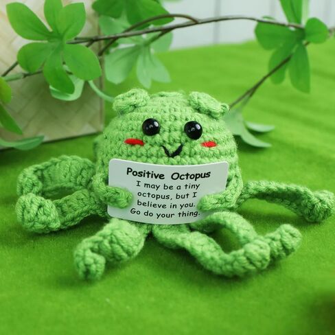 Positive Crochet Succulent Handcrafed Emotional Support Poted Plant Creative Knitting Dolls with Positive Affirmation Card Ideal Gifts for Room Decor Car Home Office in Saudi Arabia