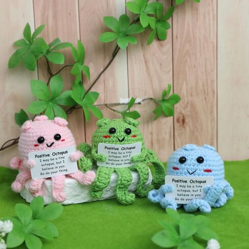 Positive Crochet Succulent Handcrafed Emotional Support Poted Plant Creative Knitting Dolls with Positive Affirmation Card Ideal Gifts for Room Decor Car Home Office in Saudi Arabia