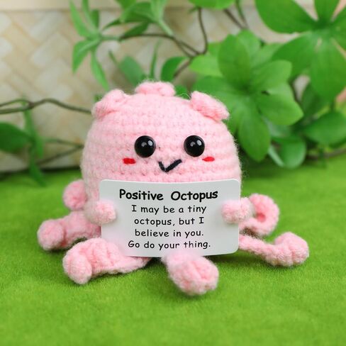 Positive Crochet Succulent Handcrafed Emotional Support Poted Plant Creative Knitting Dolls with Positive Affirmation Card Ideal Gifts for Room Decor Car Home Office in Saudi Arabia
