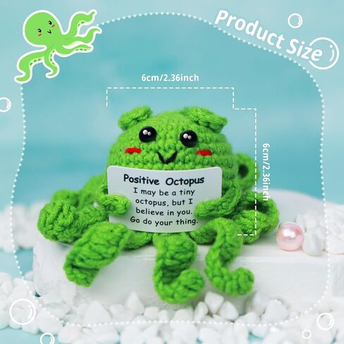 Positive Crochet Succulent Handcrafed Emotional Support Poted Plant Creative Knitting Dolls with Positive Affirmation Card Ideal Gifts for Room Decor Car Home Office in Saudi Arabia