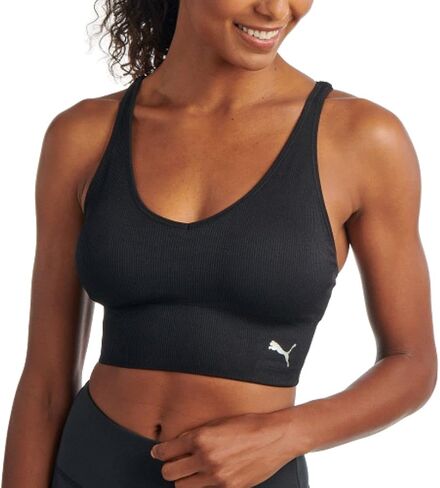 PUMA Women's Seamless Sports Bra, Bright Pink, Medium in Saudi Arabia