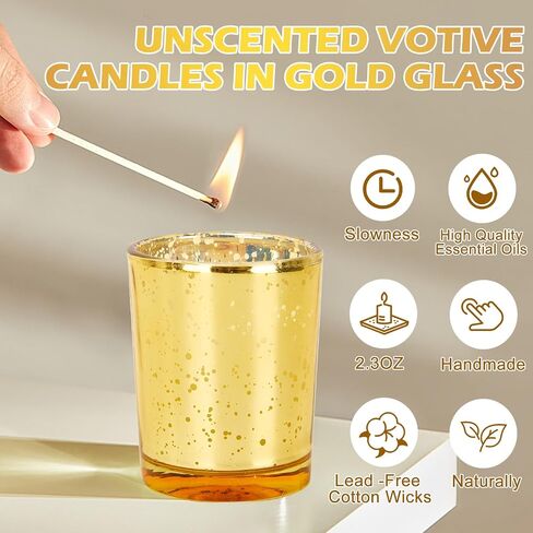 SOFT BREEZE 24 Pack Unscented Votive Candles in Glass, White Glass Tealight Candles,Votive Candles Bulk, Transparent Glass Filled,Ideal Gifts for Wishing,Spa, Weddings, Birthdays,Holidays, Party in Saudi Arabia