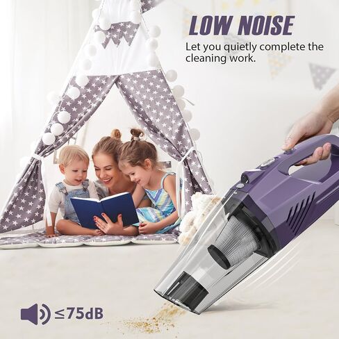 Handheld Vacuum Cordless,Car Vacuum Cleaner Portable Wireless with LED Light Washable HEPA Filter,Low-Noise Lightweight Mini Hand Vacuum Cordless Rechargeable for Car,Office and Home Cleaning in Saudi Arabia