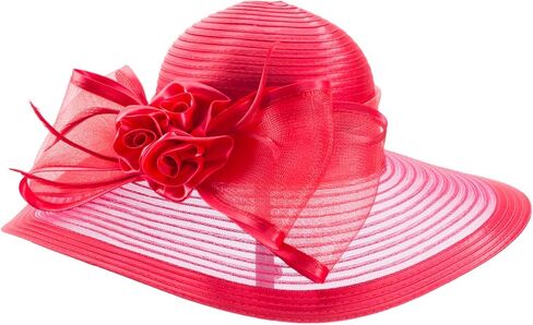 Lawliet Womens Wide Brim Floppy Satin Ribbon Church Wedding Occasion Hat A591 in Kuwait