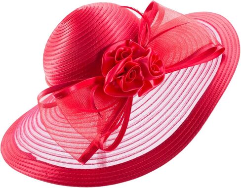 Lawliet Womens Wide Brim Floppy Satin Ribbon Church Wedding Occasion Hat A591 in Kuwait
