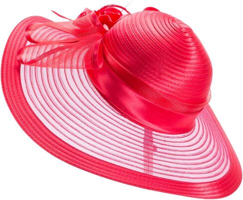 Lawliet Womens Wide Brim Floppy Satin Ribbon Church Wedding Occasion Hat A591 in Kuwait