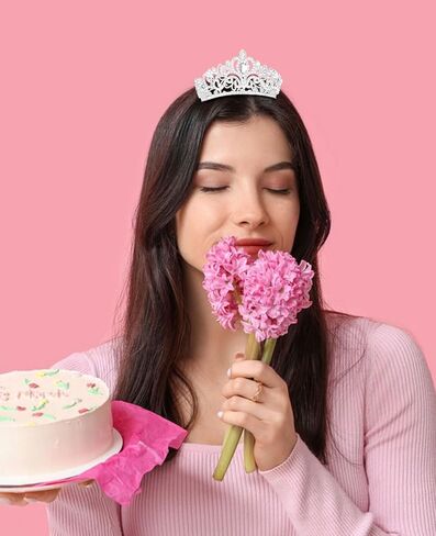 Wecoe Small Crown Tiara for Flower Bouquets Accessories Mini Crown Birthday Crown Cake Decorations Wedding Hair Accessories Ornaments Gifts in Kuwait