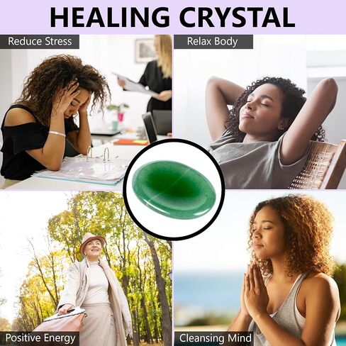 Worry Stones – Pyrite Crystal Thumb Worry Stone for Anguish, Stress – Relaxing and Soothing Balance Stones for Meditation, Stress Relief – Healing Stones and Crystals for Men and Women in Saudi Arabia