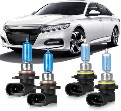 Fit for Honda Accord (2008-2012) Coupe, (2013-2018) Halogen Headlight Bulbs,9005 High Beam + H11 Low Beam Headlamp Replacement Bulbs Kit, Pack of 4 in Kuwait